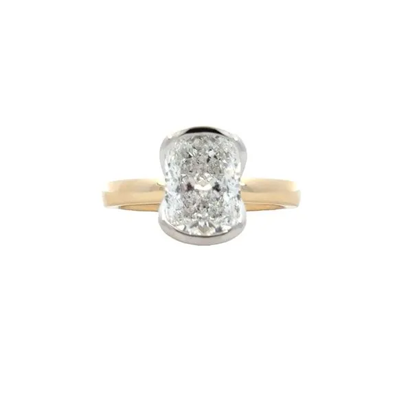Lab Grown Elongated Cushion Cut Solitaire 3ct.-14ktt Bryan Jewelry Prattville, AL