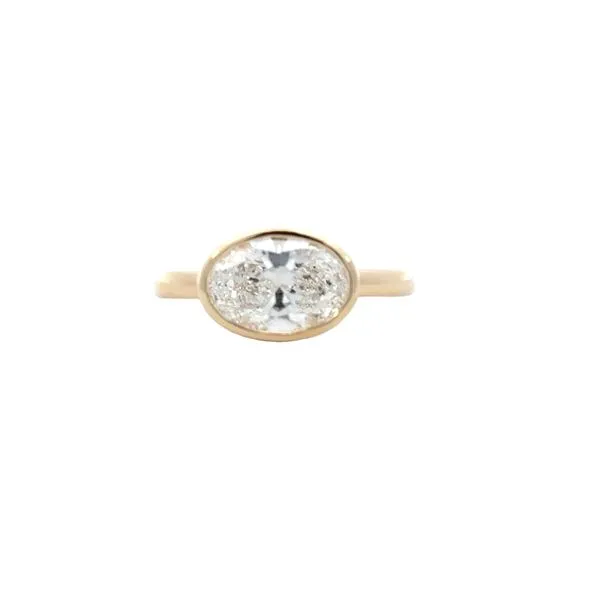 Lab Grown East to West Bezel Set Oval Solitaire-14ky Bryan Jewelry Prattville, AL