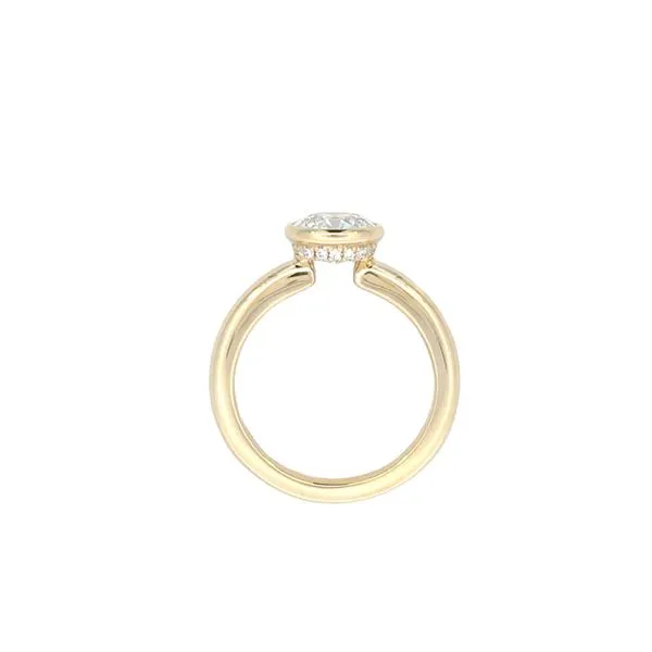 Lab grownContemporary Bezel Set 1 1/2 carat Round with Hidden Halo in 14k yellow gold Image 3 Bryan Jewelry Prattville, AL