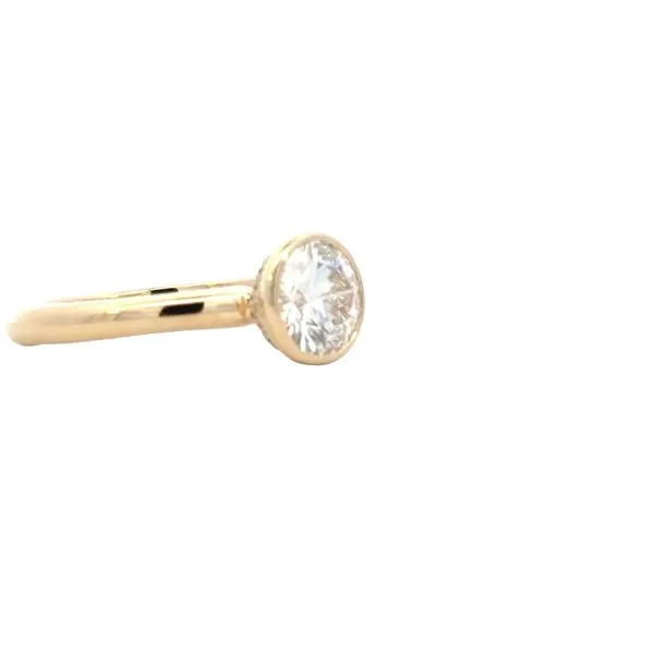 Lab grownContemporary Bezel Set 1 1/2 carat Round with Hidden Halo in 14k yellow gold Image 4 Bryan Jewelry Prattville, AL