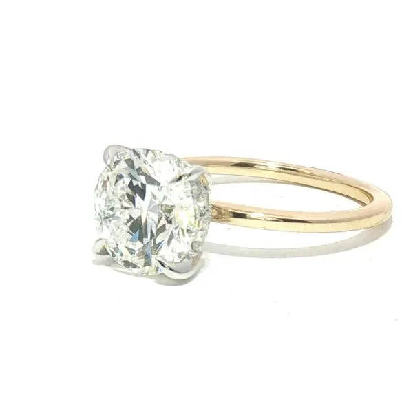 Lab grown 3ct round brilliant cut engagement ring with hidden halo in 14ktt Image 2 Bryan Jewelry Prattville, AL