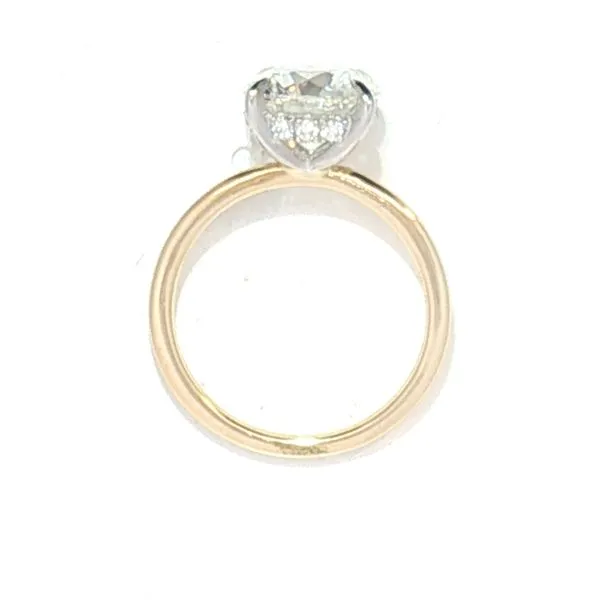Lab grown 3ct round brilliant cut engagement ring with hidden halo in 14ktt Image 4 Bryan Jewelry Prattville, AL