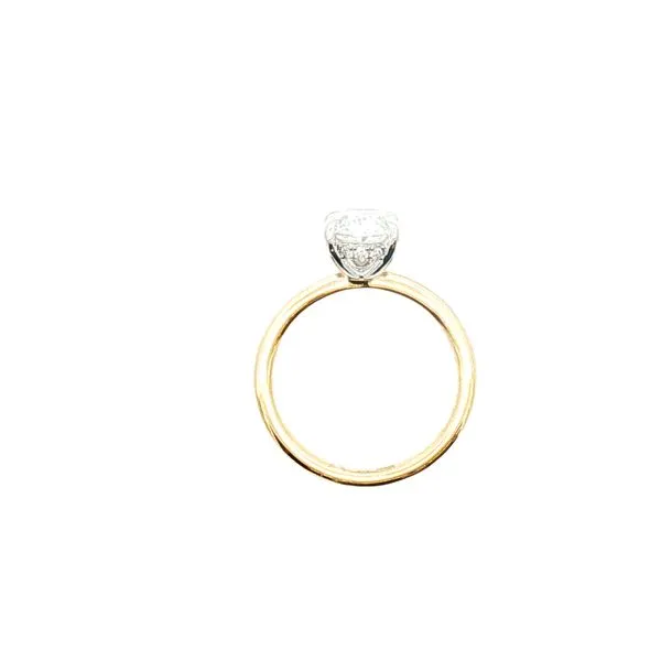 Lab Grown 2 carat Oval Solitaire Engagement Ring with Hidden Halo in 14ktt Image 5 Bryan Jewelry Prattville, AL