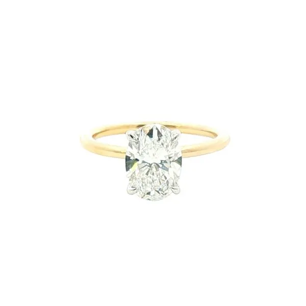 Lab Grown 2 carat Oval Solitaire Engagement Ring with Hidden Halo in 14ktt Bryan Jewelry Prattville, AL
