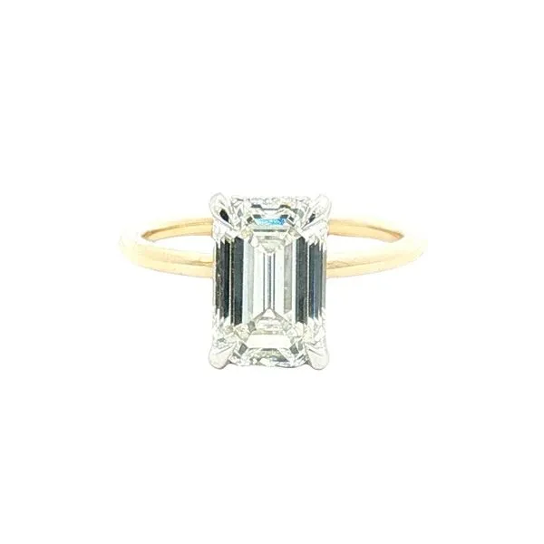 Lab Grown 2 carat Emerald Cut Engagement with Hidden Halo in 14ktt Bryan Jewelry Prattville, AL