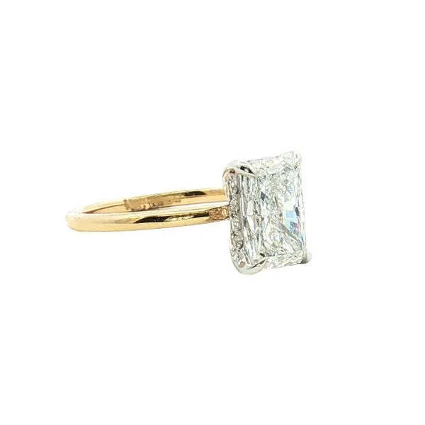 Lab grown 2 carat Radiant cut Engagement Ring with Hidden Halo in 14ktt Image 2 Bryan Jewelry Prattville, AL