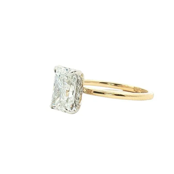 Lab grown 2 carat Radiant cut Engagement Ring with Hidden Halo in 14ktt Image 3 Bryan Jewelry Prattville, AL