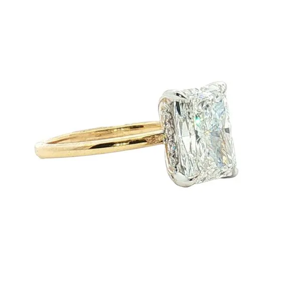 Lab grown 3 carat Radiant Cut diamond with Hidden Halo Engagement Ring in 14ktt Image 2 Bryan Jewelry Prattville, AL