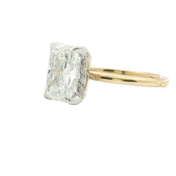 Lab grown 3 carat Radiant Cut diamond with Hidden Halo Engagement Ring in 14ktt Image 3 Bryan Jewelry Prattville, AL