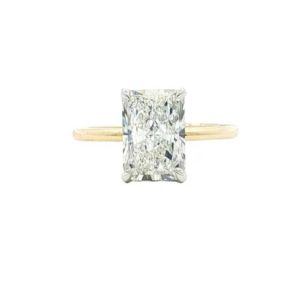 Lab grown 3 carat Radiant Cut diamond with Hidden Halo Engagement Ring in 14ktt Bryan Jewelry Prattville, AL
