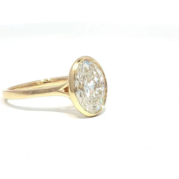 Bezel Set Diamond Engagment Ring Image 2 Bryan Jewelry Prattville, AL