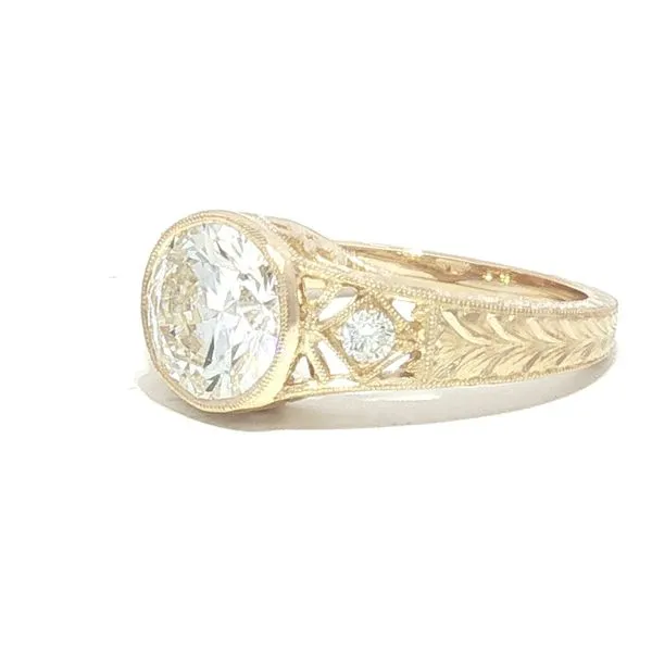 Golden Heirloom: Vintage Style Bezel Set Diamond Ring in 14K Yellow Gold Image 2 Bryan Jewelry Prattville, AL