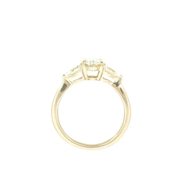 3 Stone - Oval with Pear sides- Lab Grown Engagement Ring-14ky Image 4 Bryan Jewelry Prattville, AL