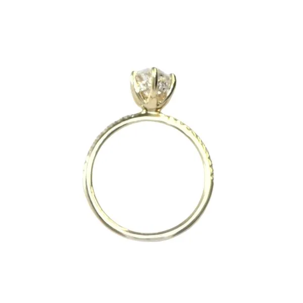 Lab Grown Marquise Solitaire with Pave' set Shank in 14ky Image 3 Bryan Jewelry Prattville, AL