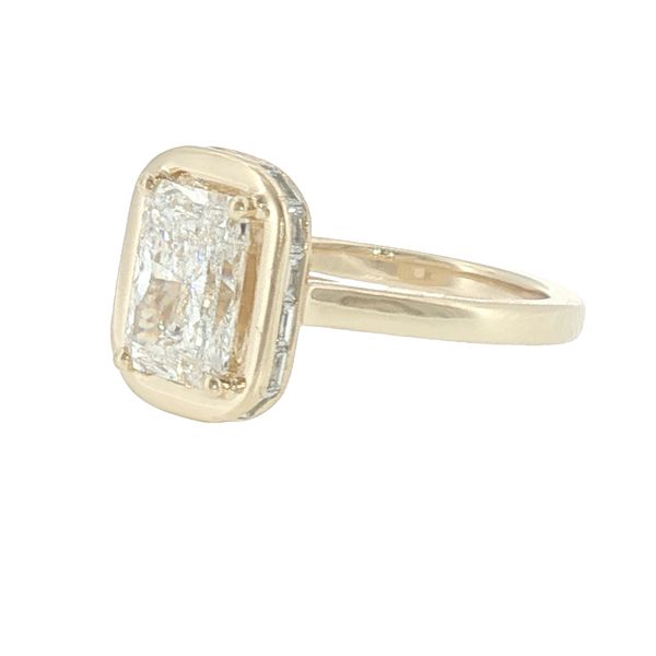 Modern Geometry: Radiant Cut Diamond Bezel Ring Image 3 Bryan Jewelry Prattville, AL