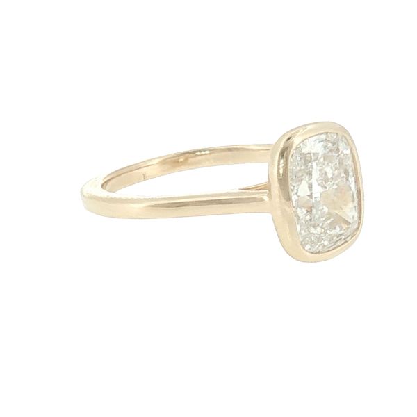 Modern Sophistication: Cushion Cut Diamond Bezel Solitaire Image 2 Bryan Jewelry Prattville, AL
