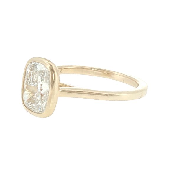Modern Sophistication: Cushion Cut Diamond Bezel Solitaire Image 4 Bryan Jewelry Prattville, AL