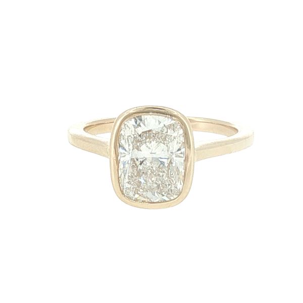 Modern Sophistication: Cushion Cut Diamond Bezel Solitaire Bryan Jewelry Prattville, AL