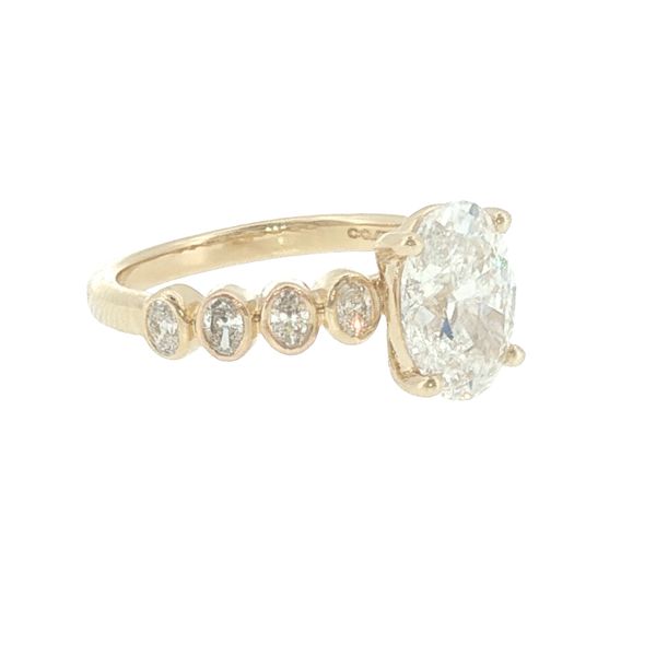 Radiant Balance: Oval Diamond Ring with Bezel Accents Image 2 Bryan Jewelry Prattville, AL