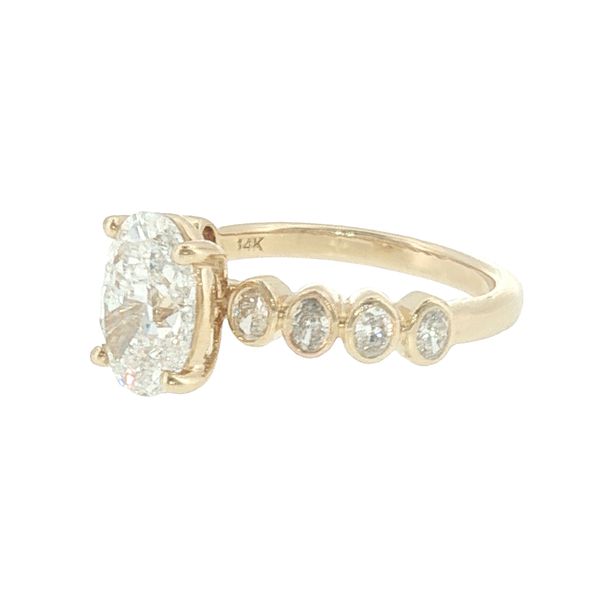 Radiant Balance: Oval Diamond Ring with Bezel Accents Image 3 Bryan Jewelry Prattville, AL