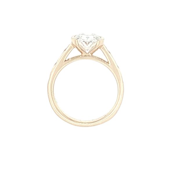Modern Elegance: Oval Diamond Half-Bezel Cathedral Ring Image 4 Bryan Jewelry Prattville, AL