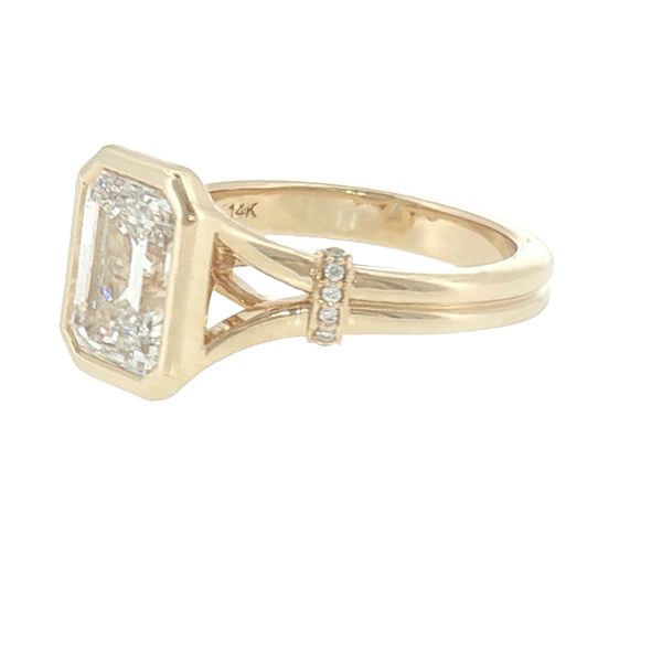 Contemporary Elegance: Emerald Cut Bezel Diamond Engagement Ring Image 3 Bryan Jewelry Prattville, AL