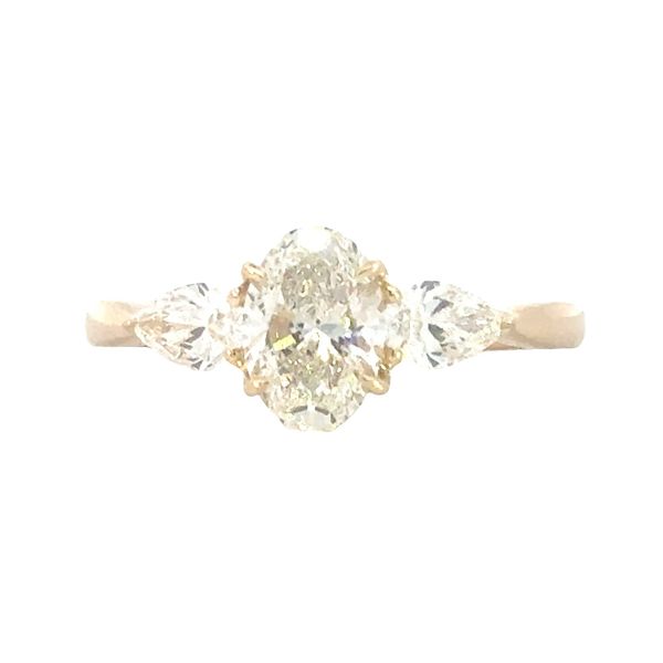 3 Stone - Oval with Pear sides- Lab Grown Engagement Ring-14ky Bryan Jewelry Prattville, AL