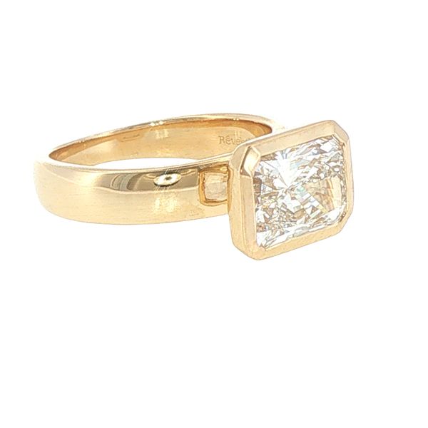 3ct Lab Grown Radiant Bezel Set Diamond Ring in 14K Yellow Gold Image 3 Bryan Jewelry Prattville, AL