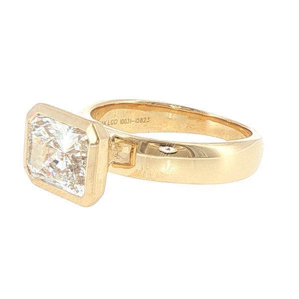 3ct Lab Grown Radiant Bezel Set Diamond Ring in 14K Yellow Gold Image 4 Bryan Jewelry Prattville, AL