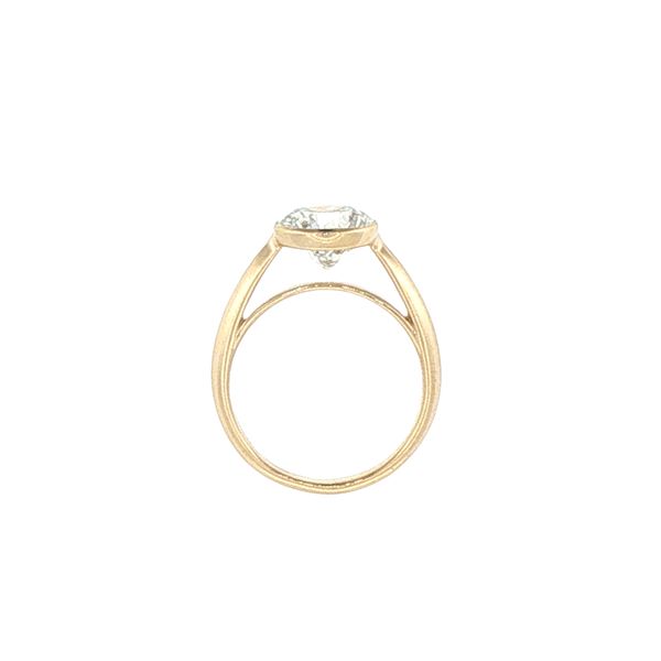 3ct Lab Grown Round Bezel Set Diamond Engagement Ring in 14K Yellow Gold Image 2 Bryan Jewelry Prattville, AL