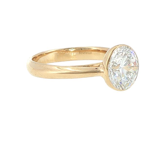 3ct Lab Grown Round Bezel Set Diamond Engagement Ring in 14K Yellow Gold Image 3 Bryan Jewelry Prattville, AL