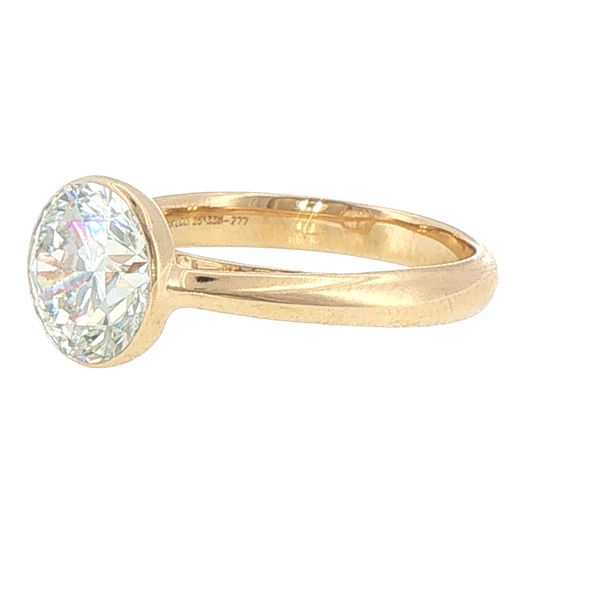 3ct Lab Grown Round Bezel Set Diamond Engagement Ring in 14K Yellow Gold Image 4 Bryan Jewelry Prattville, AL