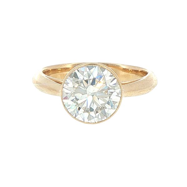 3ct Lab Grown Round Bezel Set Diamond Engagement Ring in 14K Yellow Gold Bryan Jewelry Prattville, AL