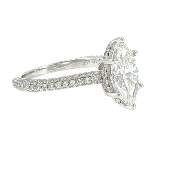 2.66ctw Lab Grown Marquise Diamond Engagement Ring in 14K White Gold Image 3 Bryan Jewelry Prattville, AL