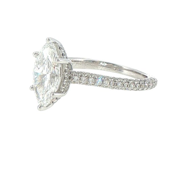 2.66ctw Lab Grown Marquise Diamond Engagement Ring in 14K White Gold Image 4 Bryan Jewelry Prattville, AL