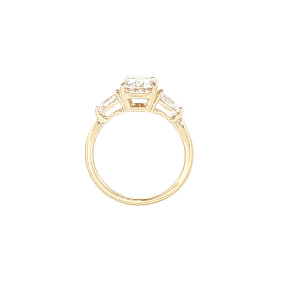 2.50ctw Lab Grown Oval & Pear 3-Stone Ring in 14K Yellow Gold Image 2 Bryan Jewelry Prattville, AL