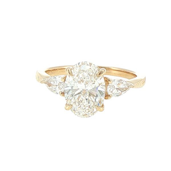 2.50ctw Lab Grown Oval & Pear 3-Stone Ring in 14K Yellow Gold Bryan Jewelry Prattville, AL