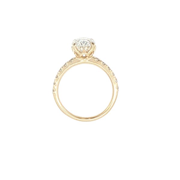 3ctw Lab Grown Oval Diamond Engagement Ring in 14K Yellow Gold Image 2 Bryan Jewelry Prattville, AL