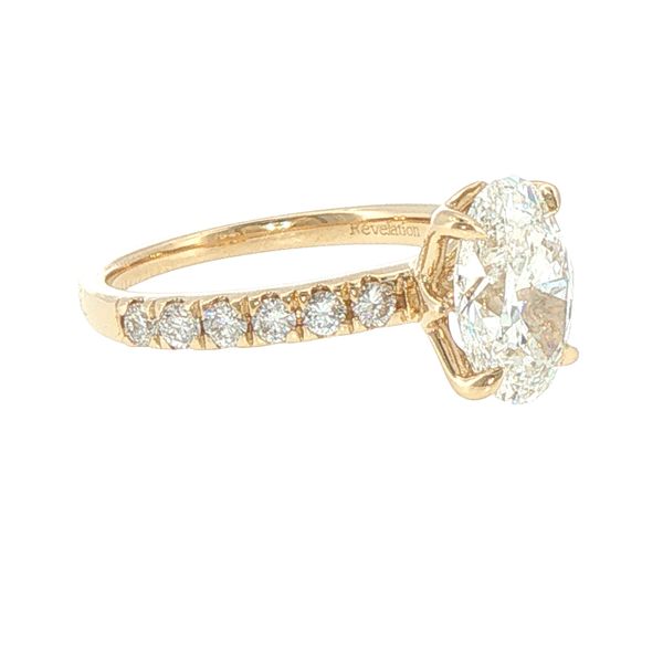 3ctw Lab Grown Oval Diamond Engagement Ring in 14K Yellow Gold Image 3 Bryan Jewelry Prattville, AL