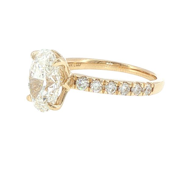 3ctw Lab Grown Oval Diamond Engagement Ring in 14K Yellow Gold Image 4 Bryan Jewelry Prattville, AL