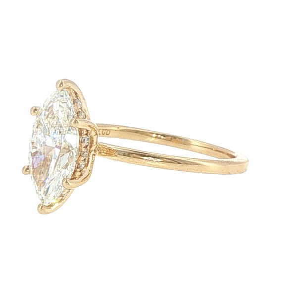 2.08ctw Lab Grown Marquise Diamond Hidden Halo Ring in 14K Yellow Gold Image 4 Bryan Jewelry Prattville, AL