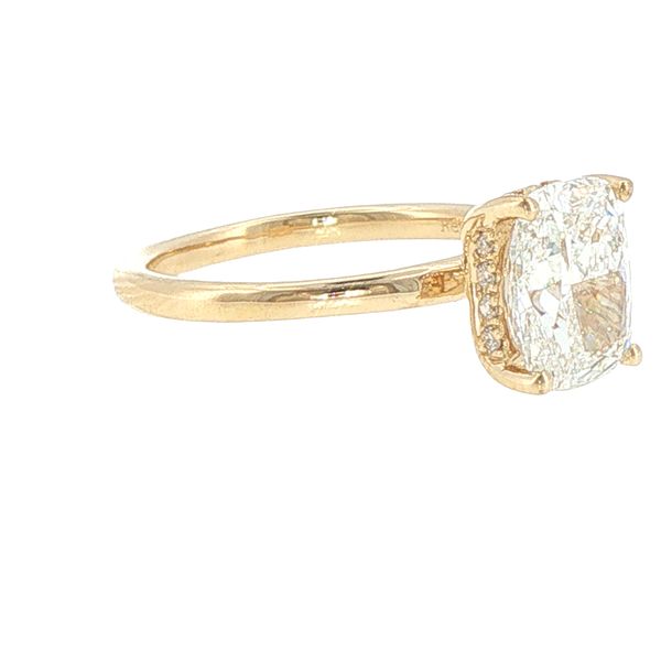 2.66ctw Lab Grown Elongated Cushion Diamond Ring in 14K Yellow Gold Image 3 Bryan Jewelry Prattville, AL