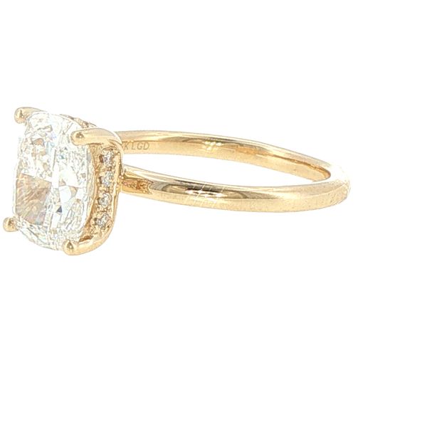 2.66ctw Lab Grown Elongated Cushion Diamond Ring in 14K Yellow Gold Image 4 Bryan Jewelry Prattville, AL