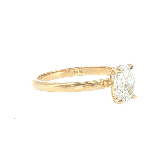1 CaratLab Grown Oval Solitaire Ring in 14K Yellow Gold Image 2 Bryan Jewelry Prattville, AL