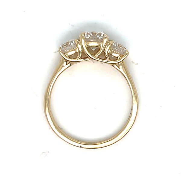Lab grown Round Three Stone Ring in 14ky Image 3 Bryan Jewelry Prattville, AL