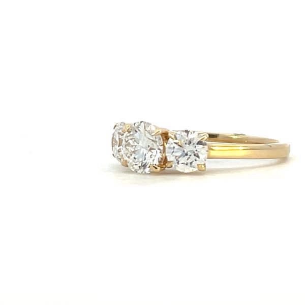 Lab grown Round Three Stone Ring in 14ky Image 5 Bryan Jewelry Prattville, AL