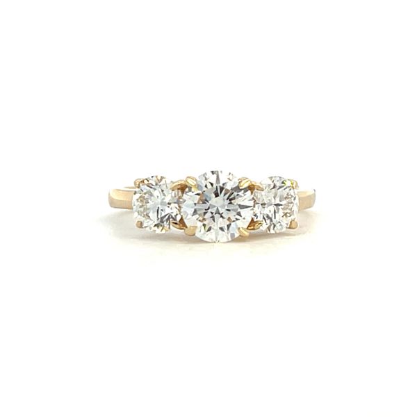 Lab grown Round Three Stone Ring in 14ky Bryan Jewelry Prattville, AL