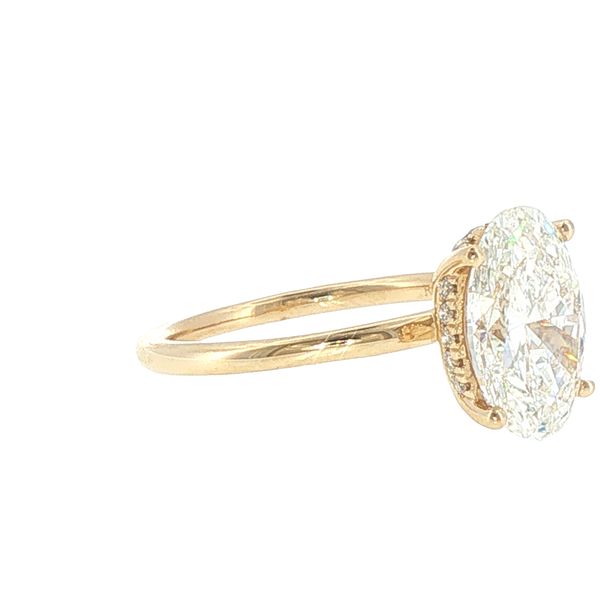 3.15ctw Lab Grown Oval Diamond Hidden Halo Ring in 14K Yellow Gold Image 3 Bryan Jewelry Prattville, AL