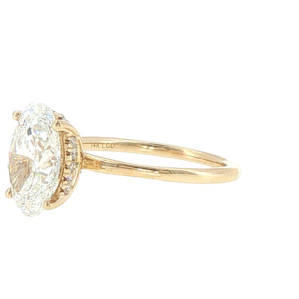 3.15ctw Lab Grown Oval Diamond Hidden Halo Ring in 14K Yellow Gold Image 4 Bryan Jewelry Prattville, AL