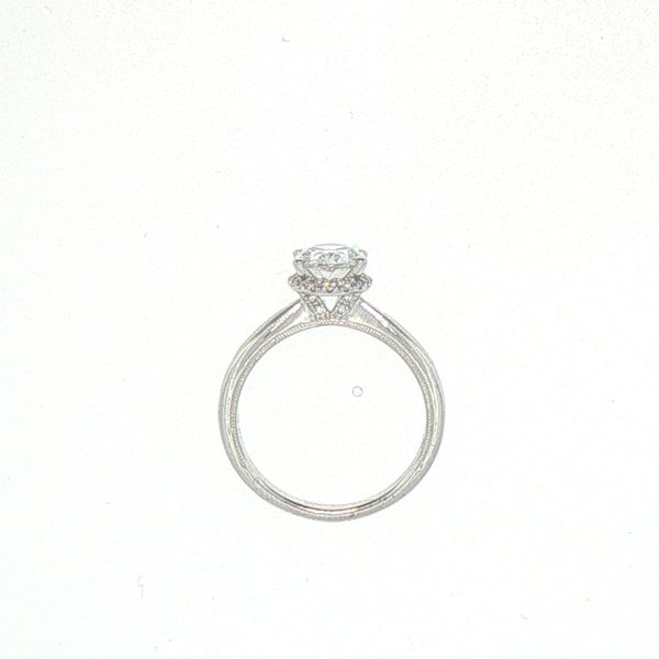 1 3/4ctw Lab-Grown Oval Halo Engagement Ring in 14K White Gold Image 2 Bryan Jewelry Prattville, AL